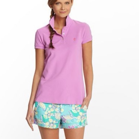 Lilly Pulitzer Tops - Lilly Pulitzer Island Polo in Pink Lilac size large